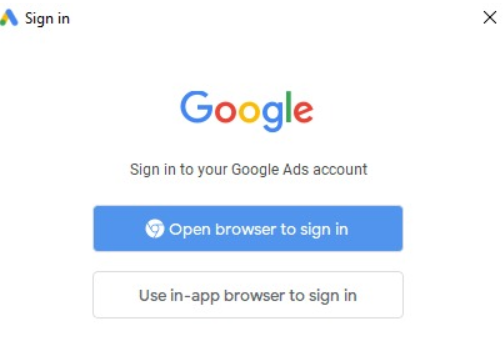 Google ads editor login