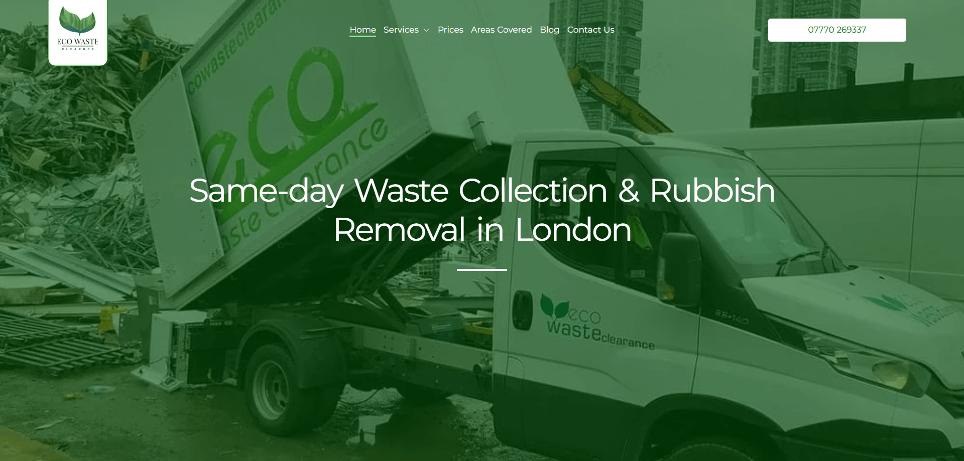 Eco Waste Clearance Home page Intro Section