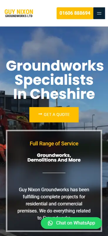Guy Nixon Groundworks LTD Landing Page