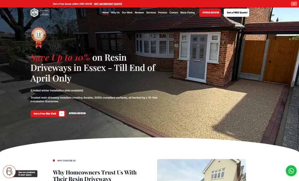 HM Paving & Resin Landing Page