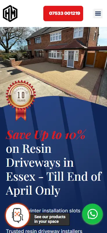 HM Paving & Resin Landing Page