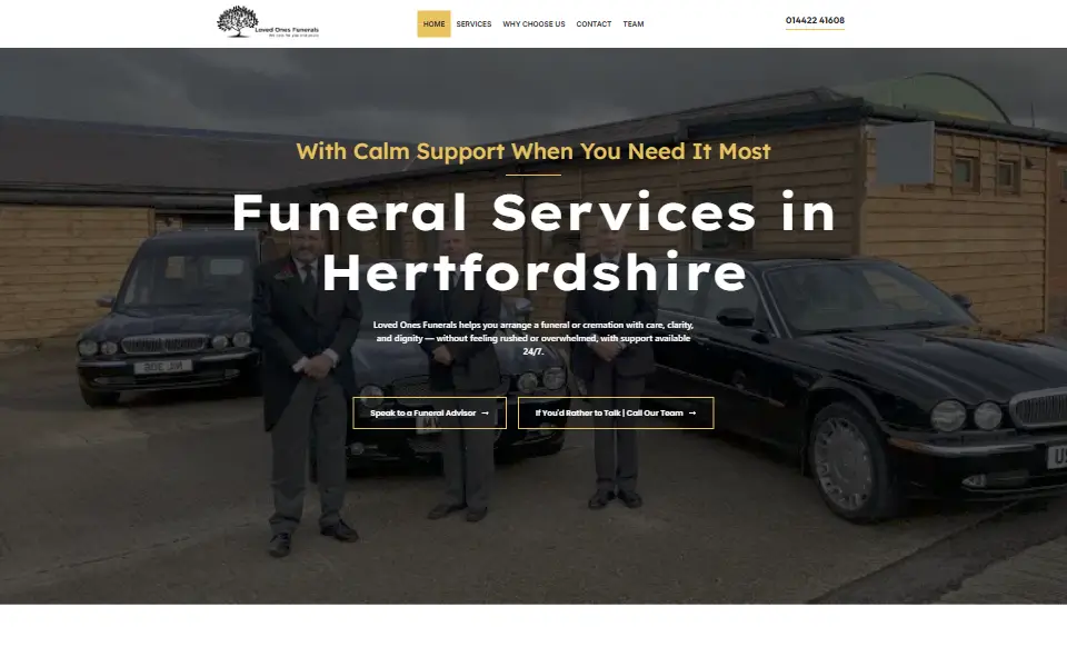 Loved Ones Funerals Landing Page