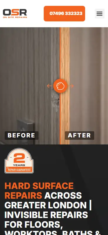 On Site Repairs Landing Page