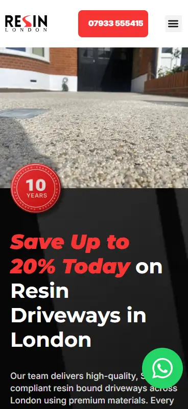 Resin London Driveways Landing Page