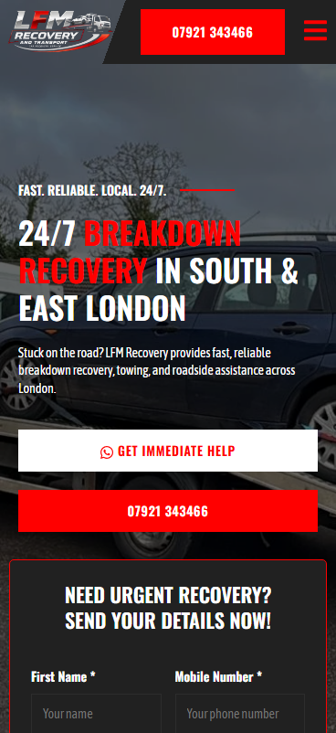 LFM Recovery Landing Page